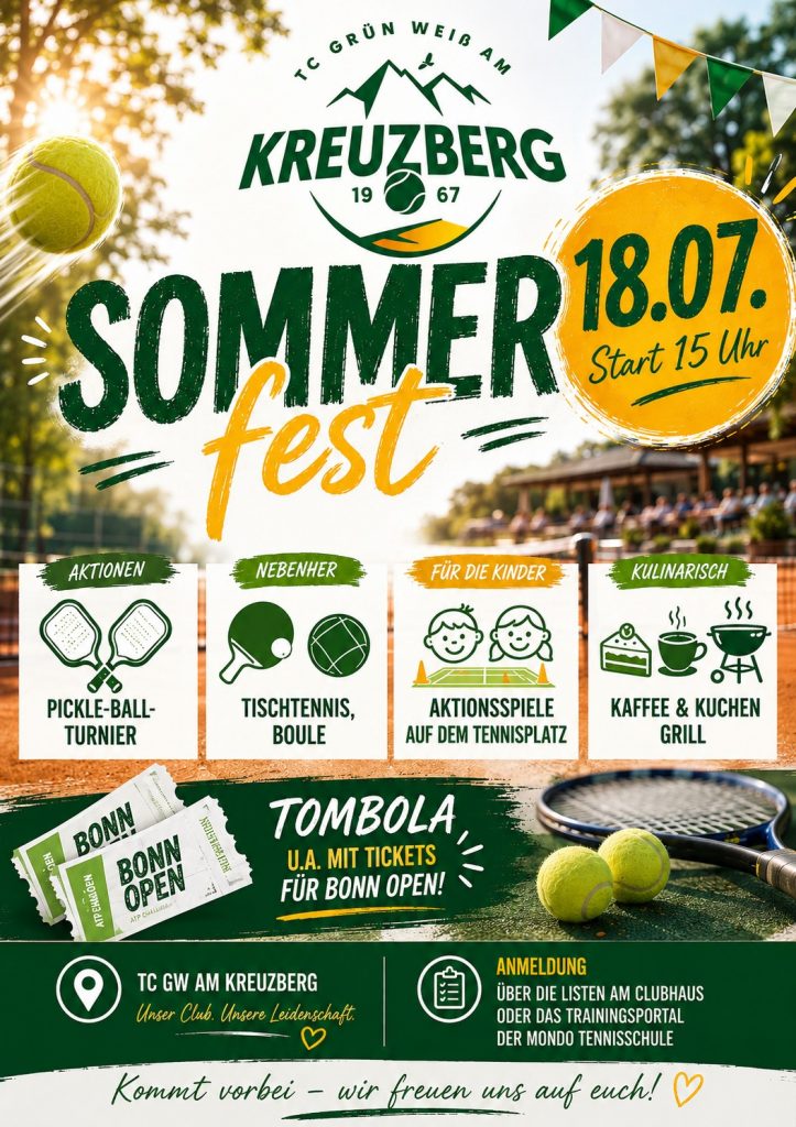 Sommerfest am Samstag, 18. Juli 2026 ab 15 Uhr